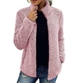 thumbnail image 2 of Yokua Women's Winter Fleece Jacket Plush Faux Fur Zipper Long Sleeve Stand Collar Coat with Pockets, 2 of 7