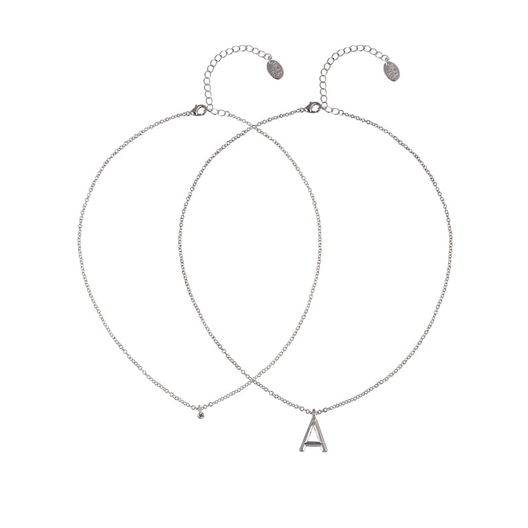 Time and Tru Silvertone Initial A Rolo Chain Pendant Necklace photo 1
