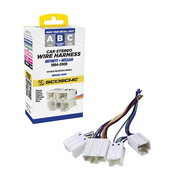 Scosche Wiring Harness Compatible with Select 1984-2012 Infiniti, Nissan and Suzuki NN032-WM1