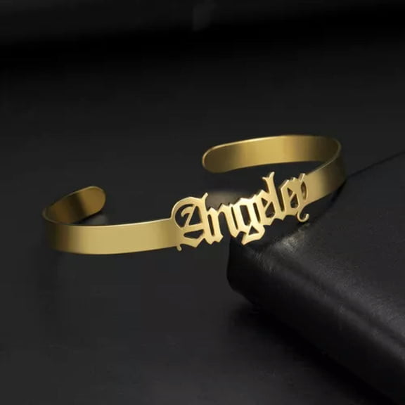 EOEMY Personalized Cuff Custom Name Bracelet Bangle Mother‘S Gift Women Jewelry