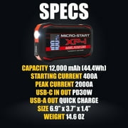 Antigravity Micro-Start XP-1 2000A Lithium Jump-Starter Portable Power Supply with Flashlight