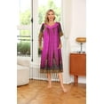 thumbnail image 2 of Oudiya Womens Nightgown Short Sleeve House Dress with Pockets-Floral Print Mumu Dress, 2 of 6
