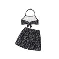 thumbnail image 2 of ITFABS Little Girls Outfit, Hanging Neck Midriff-baring Tops, Shorts, 2 of 10