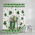 thumbnail image 4 of St Patrick's Day Shower Curtain Set, Waterproof Shower Curtains for Bathroom, Spring Shamrock Flowers Vase Gold Coin Green Washable Fabric Bath Curtain for Bathtub Decoration with Hooks 60x72 Inches, 4 of 9