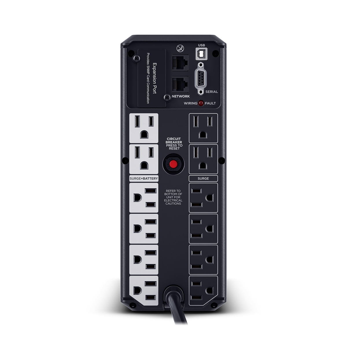CyberPower BRG1500AVRLCD2 Intelligent LCD UPS Systems - 1500VA/900W, 57 - 120 VAC, NEMA 5-15P, Mini-Tower, 12 Outlets
