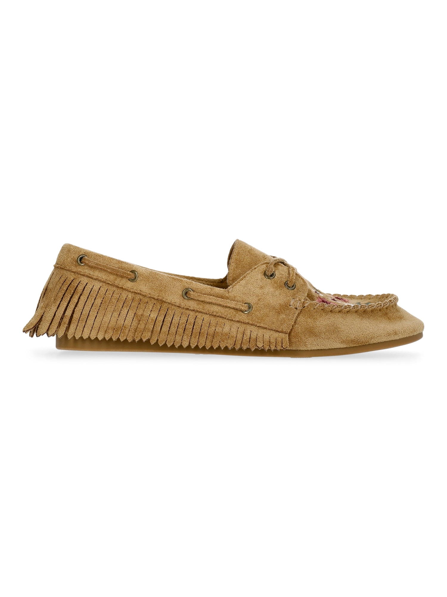 Weekend Academy Girls Embroidered Floral Moccasin Shoes