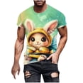 thumbnail image 2 of Tops para hombre, blusas y camisas de manga corta con cuello redondo para hombre, jersey informal con cuello redondo y estampado de Pascua para hombre, camisetas deportivas de manga corta, blusas de p, 2 of 5