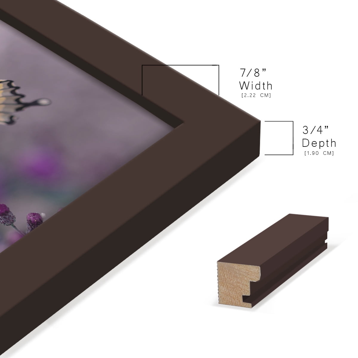 Modern 11 in. x 14 in. Brown Picture Frame (Set of 4)