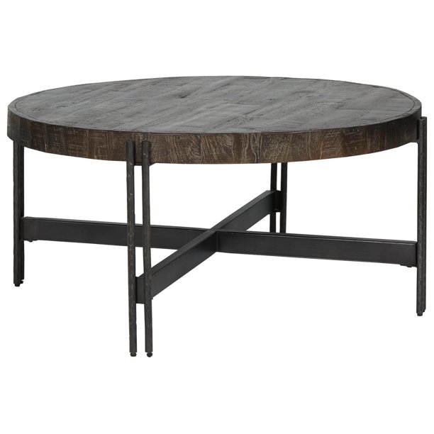 Signature Design By Ashley Jillenhurst Dark Brown Round Tail Table Com Signature Design By Ashley Jillenhurst, Dark Wood Circle Coffee Table