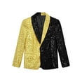 thumbnail image 3 of YIZYIF Kids Boys Sparkle Sequins Jacket Long Sleeve Glittery Coat Wedding Prom Birthday Party Blazer Outerwear Gold&Black 6, 3 of 5