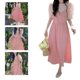 thumbnail image 1 of Vestido de manga abombada falso 2 piezas lindo dulce vestido largo de mujer para viajes escolares diarios de verano, 1 of 8