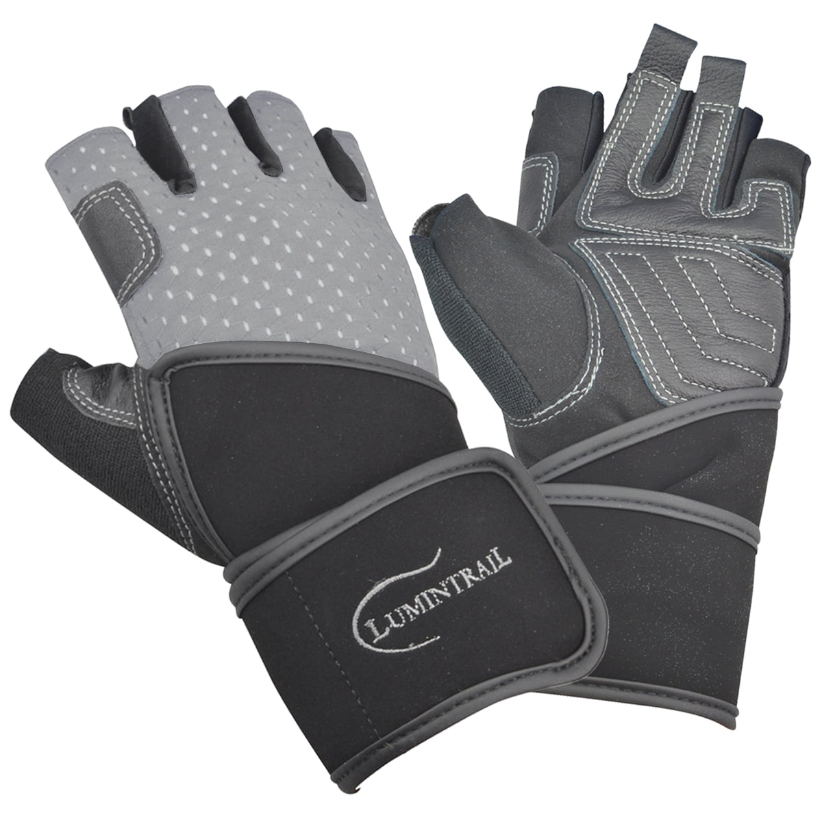 MESH WEIGHT LIFTING PADDED LEATHER GLOVES TRAINING CYCLING GYM BLACK X-SMALL 