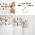 thumbnail image 2 of Easter No Hooks Shower Curtain with Snap-in Liner Spring Floral Eggs Leaf Green Stripes Linen Texture Shower Curtains for Bathroom, Waterproof, Easy Install, Washable 36"x78", 2 of 9