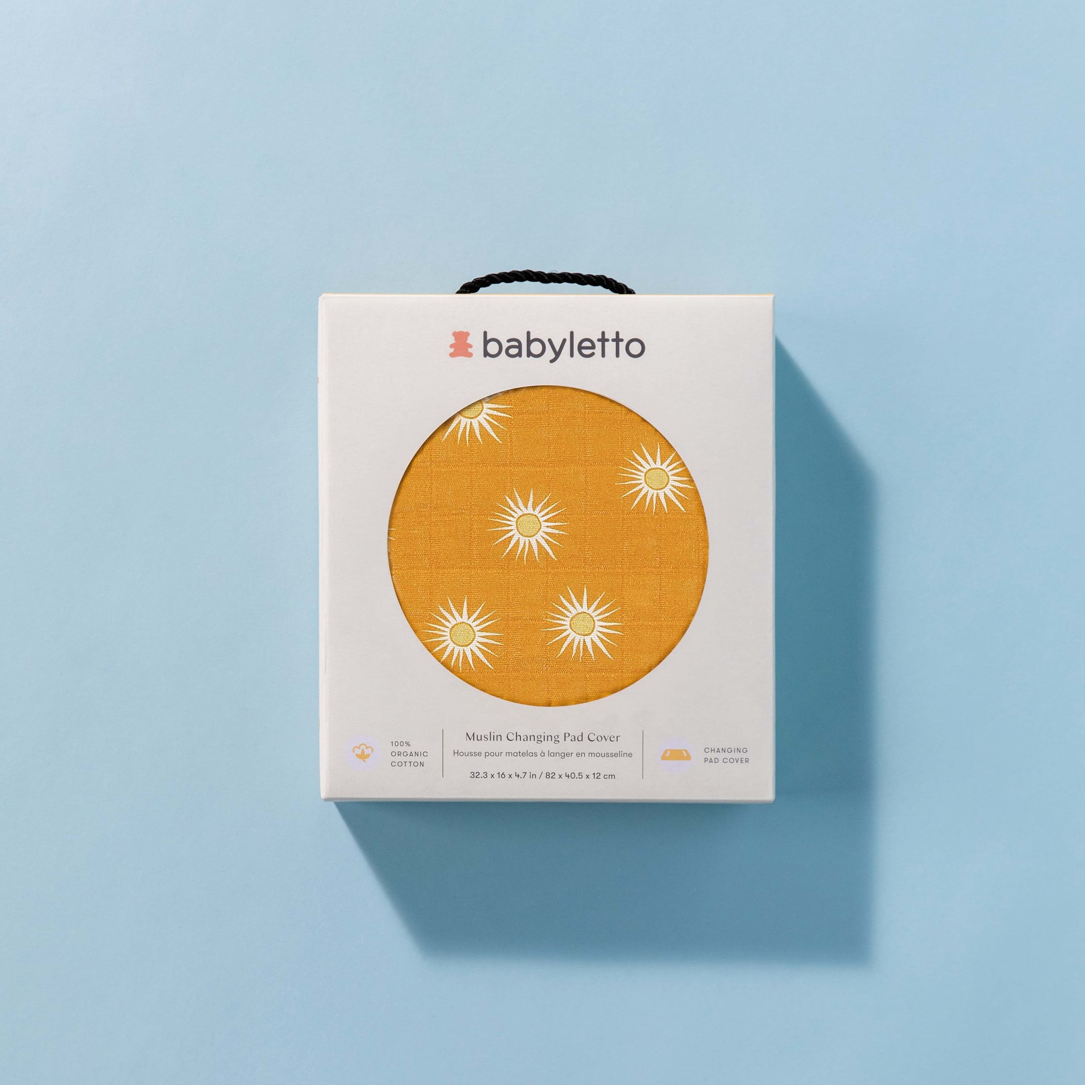 Babyletto Quilted Changing Pad Cover in GOTS Certified Organic Muslin Cotton