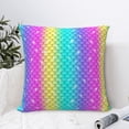thumbnail image 4 of Yiaed Rainbow Scales2 Print Pillow Covers Super Soft Decorative Square Throw Pillow Covers Case Cushion Covers for Sofa Couch Bedroom Car Decor（No pillow core）-16"x16", 4 of 7