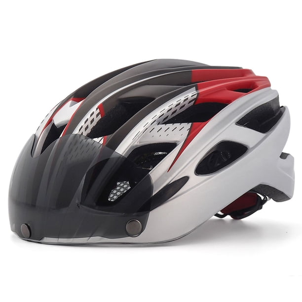 Casco de bicicleta de montaña Yuarrent Plata y rojo Tamaño libre