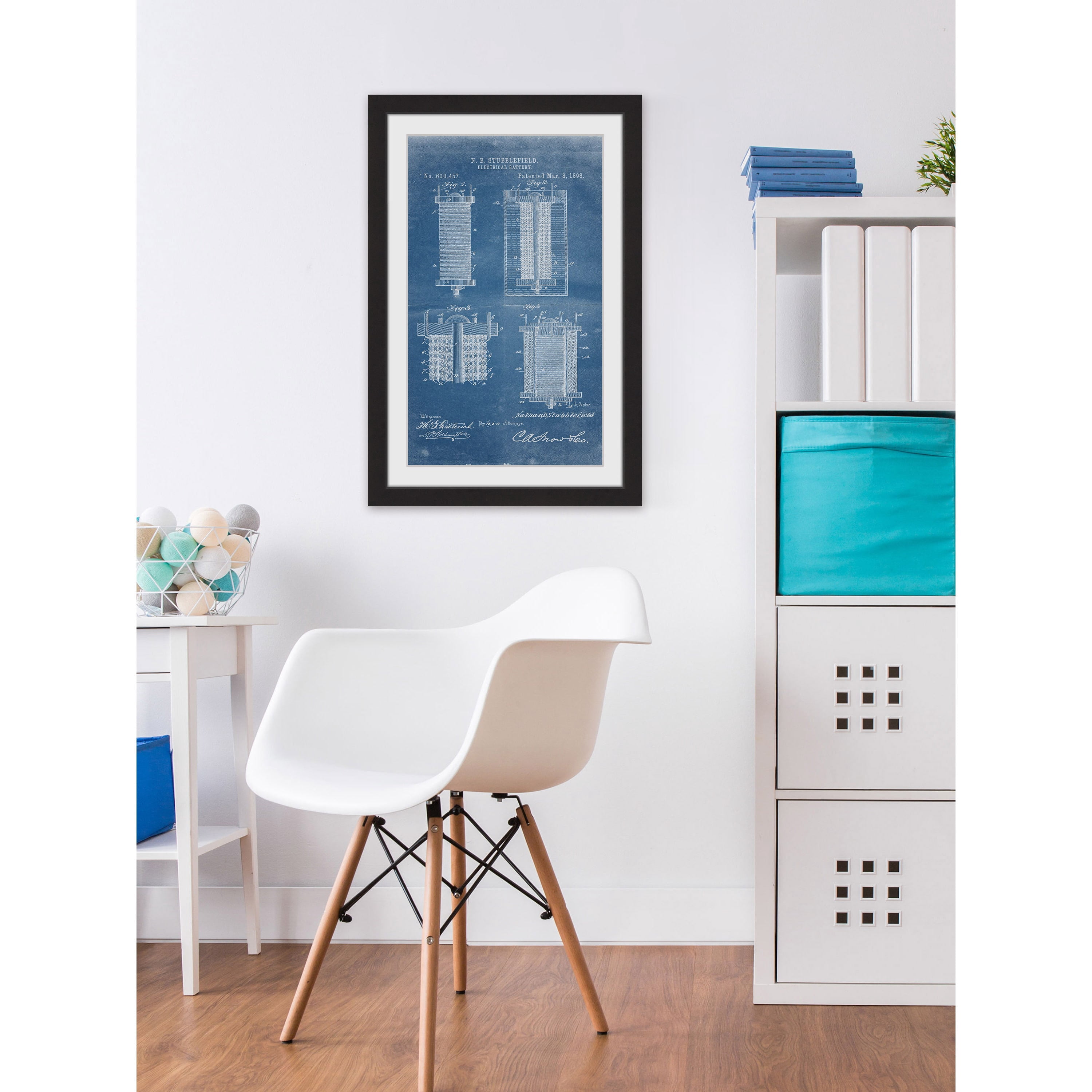 "Battery 1898 Blueprint" Framed Painting Print