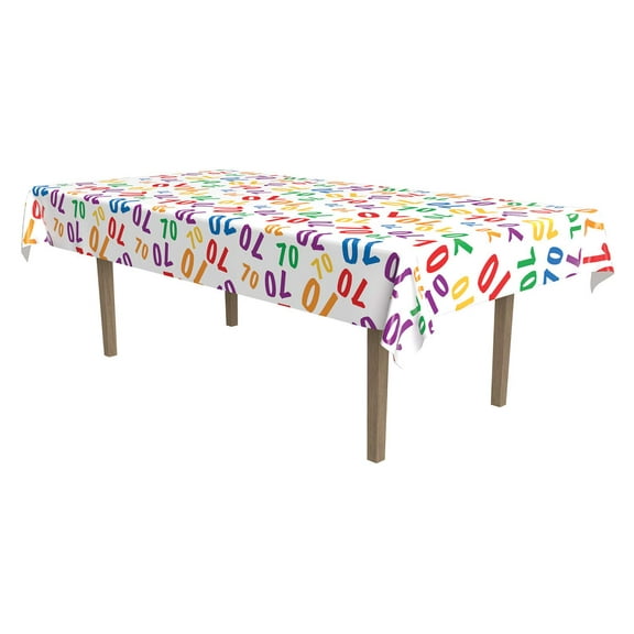 Beistle 70 Tablecover, 54 by 108-Inch, Multicolor