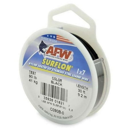 UPC: 0035926016217 | AFW C090B-0 Surflon Nylon Coated 1×7 Stainless Leader Wire 90 lb