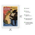 thumbnail image 2 of The First Lesson - A. Bord Pianos Paris - Vintage Advertising Poster by Eugene Oge c.1900 - Japanese Unryu Rice Paper Art Print (Unframed) 18 x 24 in, 2 of 4