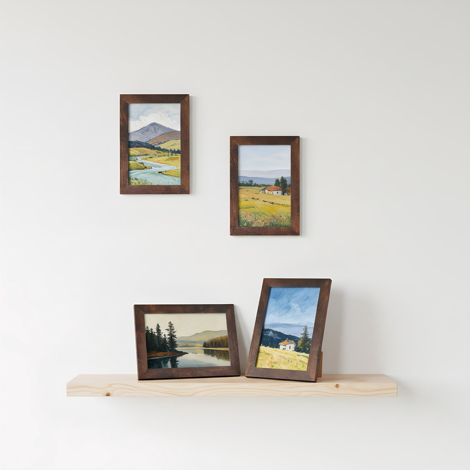 4x6 Picture Frames Set of 18, Rustic Texture Brown Modern Farmhouse Style Wall Decor