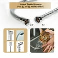Klabb W150 Shower Hose, 59 Inches Extra Long Chrome Handheld Shower