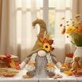 thumbnail image 4 of Uxgjfwu Thanksgiving Decorations - Light Up Rudolph Gnome with Maple Leaves Sunflowers Table Centerpiece, 4 of 6