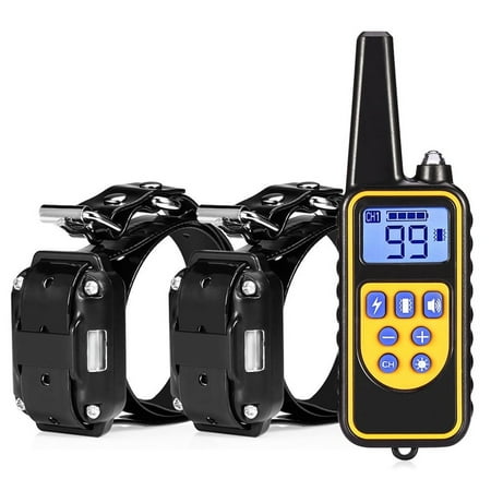 Dog Shock Collar with Remote for 2 Dogs - 2624ft Waterproof Dog Training Collar for Large Medium Small Dogs with Beep Vibration Shock, 0 to 99 Shock Vibration Levels, Rechargeable No Bark Collar