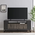 thumbnail image 5 of Contemporary 3-Door Metal & Wood TV Stand for TVs upto 65" Slate Gray/Graphite, 5 of 5