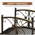 thumbnail image 3 of 3.3FT Metal Arch Zen Garden Bridge with Safety Siderails, Decorative Footbridge, Delicate Floral Scrollwork for Stream, Fish Pond, Brown, 3 of 9