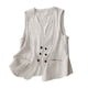thumbnail image 2 of Chaquetas y abrigos casuales sin mangas y sin capucha para mujer, chaleco de lino vaquero, cárdigan informal de tendencia sin mangas de mezclilla, abrigo para mujer, 2 of 5