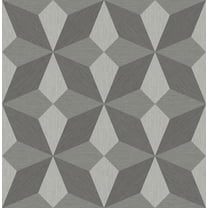 Decorline Valiant Grey Faux Grasscloth Mosaic Wallpaper