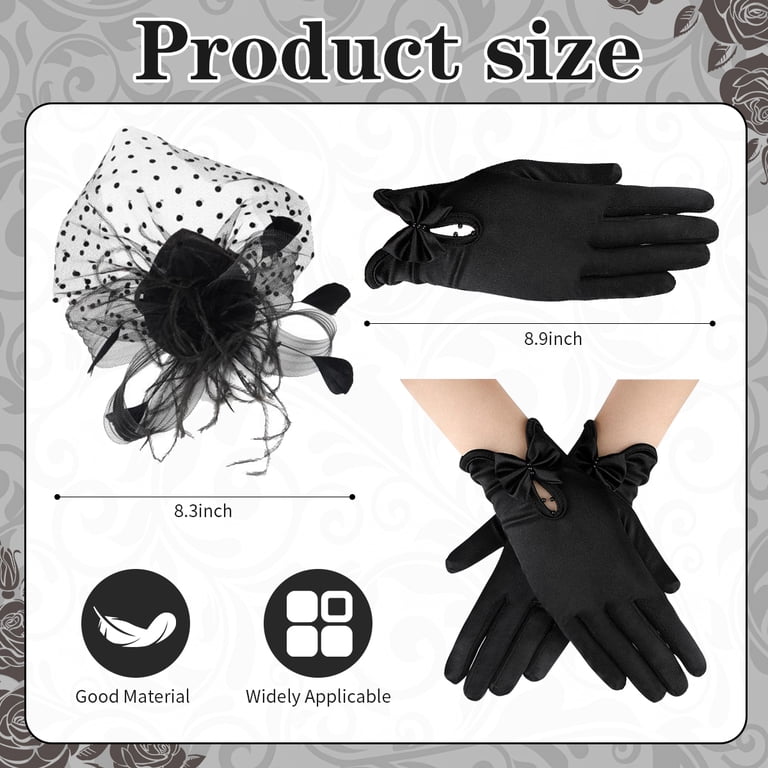 Kabuer Fascinator Hat Set for Women, Funeral Veil Hat  display picture 3