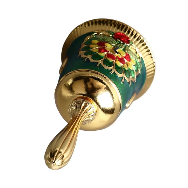 Exquisite Carved Alloy Hand Bell, Retro Style, Clear Ringing Sound, with Rounded Handle, for Family Wedding Party