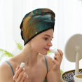 thumbnail image 3 of Yiaed Vintage Pattern Fox Print Hair Cap with Button,Coral Fleece Hair Towel Wrap for Women Wet Hair,Quick Dry Turban for Wet Hair Long Thick Hair, 3 of 5