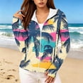 thumbnail image 5 of cocolona Womens Zipper Hoodies Long Sleeve Thumb Hole Printed Sweatshirts Casual Beach Vacation Sun Protection Tops, 5 of 5