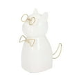 thumbnail image 2 of Sagebrook Home White Ceramic Neutral Puppy with Gold Glasses Figurine, 2 of 9