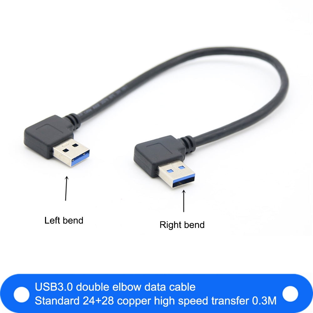 New USB 3.0 SuperSpeed Type A Male to Female 90 Degree Left-Angle Adapter Extender