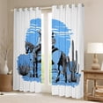 thumbnail image 2 of Homewish Oil Painting Artistic Blackout Curtains Set of 2 (52x84 Each),Southwestern Cowgirl Tropical Cactus Window Curtains,White Blue Curtains and Drapes For Kids,Super Cozy Room Decor, 2 of 6