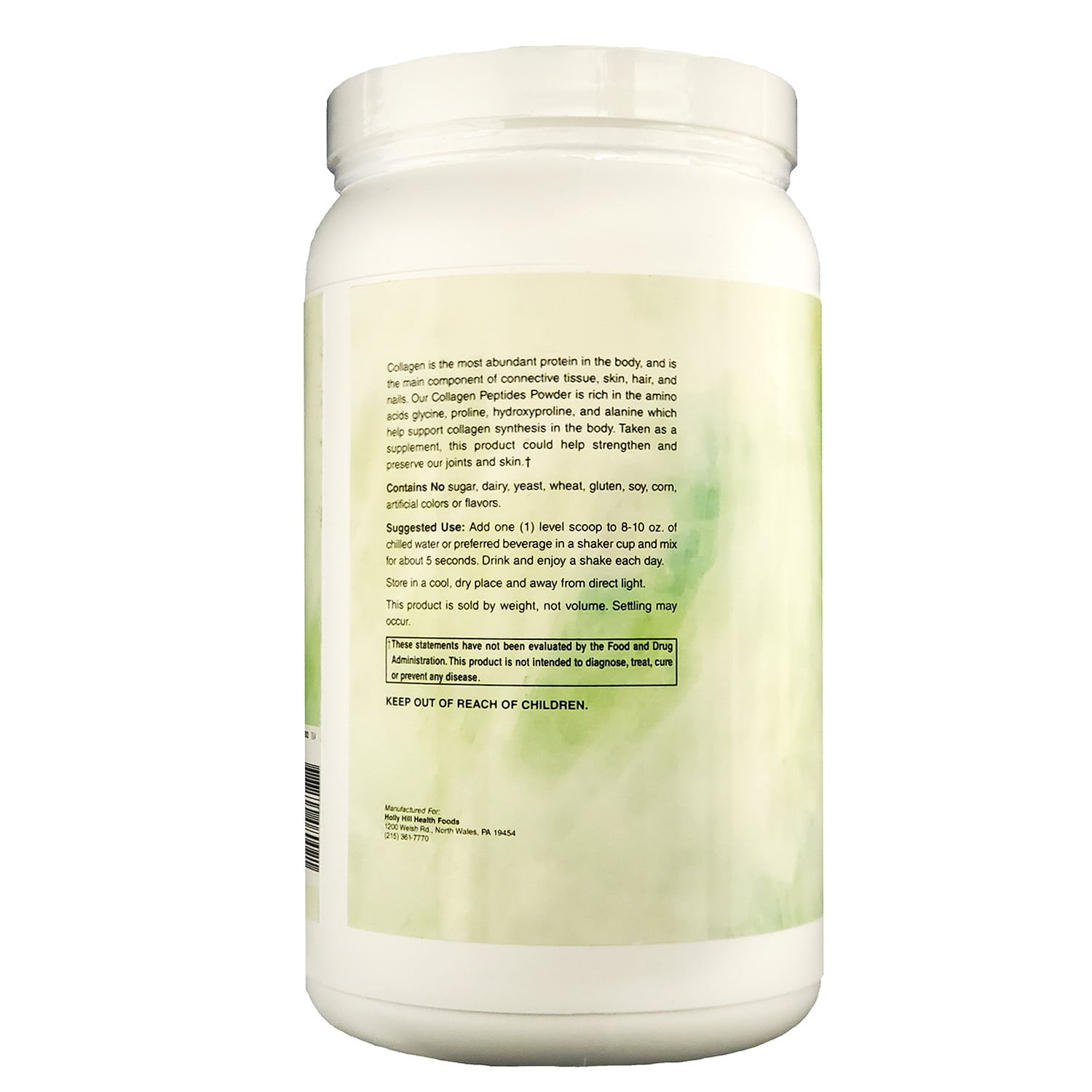 Holly Hill Health Foods Collagen Peptide Powder, Unflavored, 19.75 Ounces
