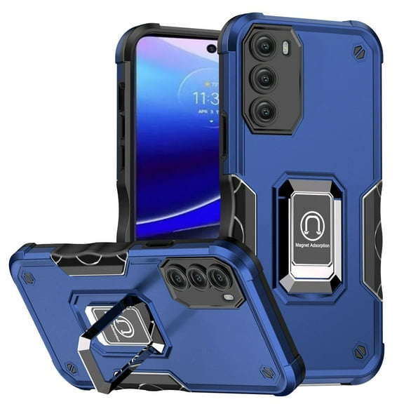 For Motorola Moto G Stylus 5G 2022 Hybrid Magnetic Ring Holder Stand Kickstand Heavy Duty Rugged TPU Silicone Shockproof Cover ,Xpm Phone Case [ Blue ]