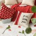 thumbnail image 5 of Valentine''s Day I Love You Throw Pillow Covers, 16 x 16 Inch Red Valentine Heart Stripes p.s. Love You Wedding Cushion Case Decoration for Sofa Couch Set of 4, 5 of 6
