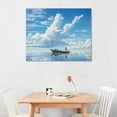 thumbnail image 2 of COMIO Sailboat Wall Art Decor Black and White Sailing Ship at Sunset Picture Canvas Prints Nautical Painting Poster Artwork, 2 of 4