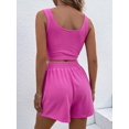 thumbnail image 2 of Conjunto de leggings de punto acanalado sin mangas para mujer y cintura anudada Rosado XS Rosado XS Xishao ropa, 2 of 2