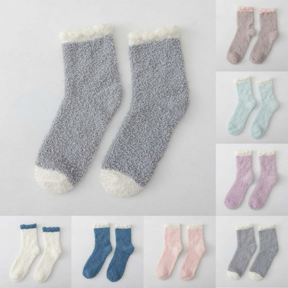 Women's Plush Grip Socks Cozy Fluffy Sleep Winter Non-Slip Slipper Socks