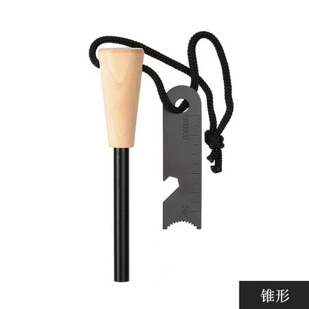 

Fire Starter - Traditional Ferro Rod Handcrafted Wood Handle - 5/16 3/8 & 1/2 Thick Fire Steel - 12 000-20 000 Strikes - Survival Igniter with Neck Lanyard & Multi-Tool Striker