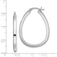 thumbnail image 2 of 925 Sterling Silver Square Tube 4mm Teardrop Hoop Earrings, 2 of 6