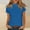 508_Blue, variant on Button Up Shirt Women Fashion Casual Solid 3/4 Sleeve Button Down Shirt Summer Tops