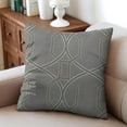 thumbnail image 4 of 18x18 Inch Decorative Patchwork Pillow Covers in Elegant Grey and Beige, Pack of 2, 4 of 7