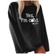 thumbnail image 1 of ICHUANYI Liquidación Sudadera de manga larga para mujer Casual Cuello redondo Corte holgado Pollover Tops de otoño ICHUANYI WER202308171839, 1 of 3